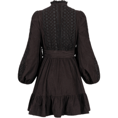 Baby Cord Shirt Dress - Black