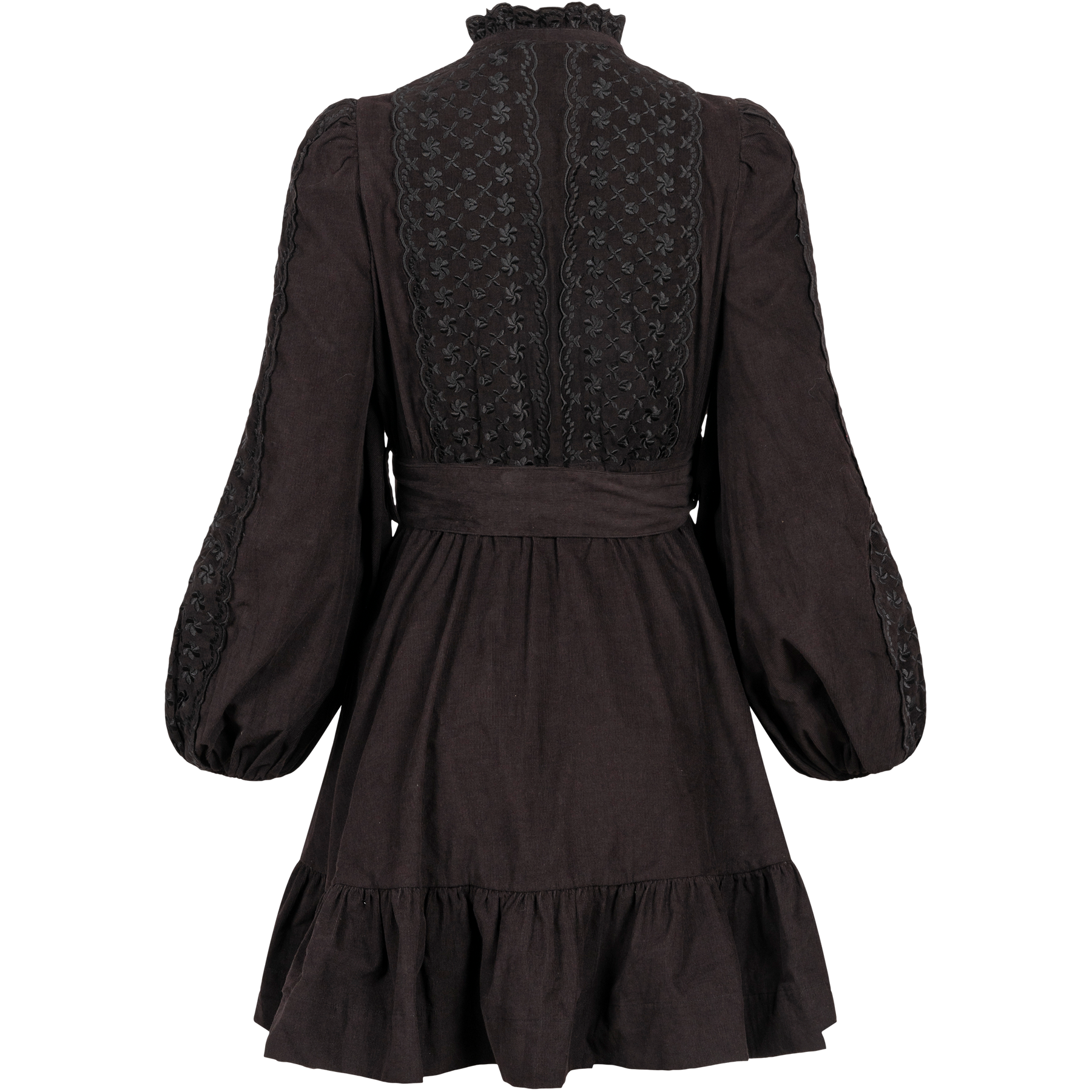Baby Cord Shirt Dress - Black