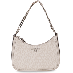 Jet Set Charm Small Logo Shoulder Bag - Pearl Grey