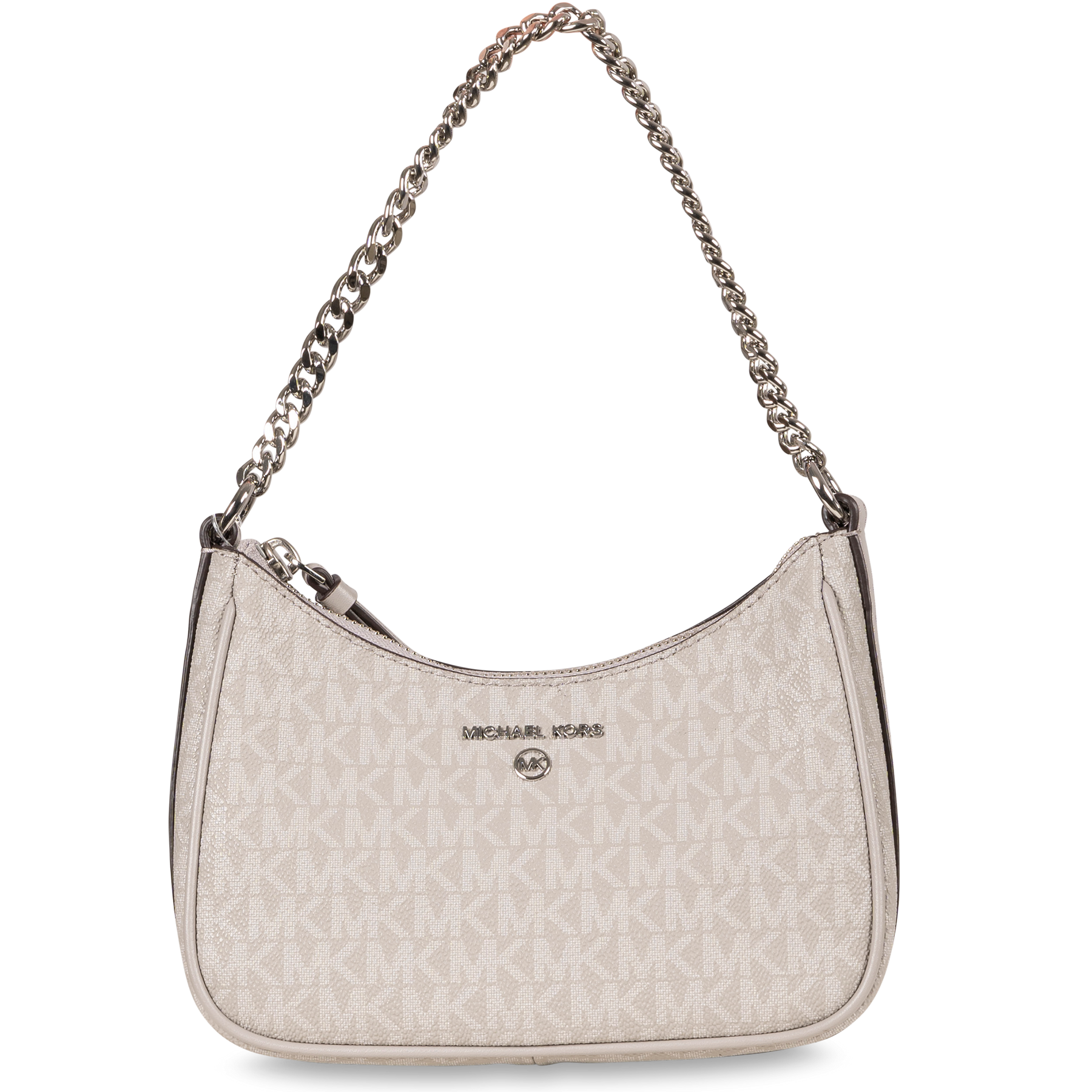 Jet Set Charm Small Logo Shoulder Bag - Pearl Grey