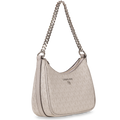 Jet Set Charm Small Logo Shoulder Bag - Pearl Grey