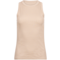 High Neck Rib Tank Top - Dry Sand