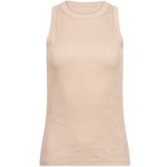 High Neck Rib Tank Top - Dry Sand