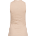 High Neck Rib Tank Top - Dry Sand
