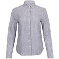 Reg Linen Stripe Shirt - Evening Blue