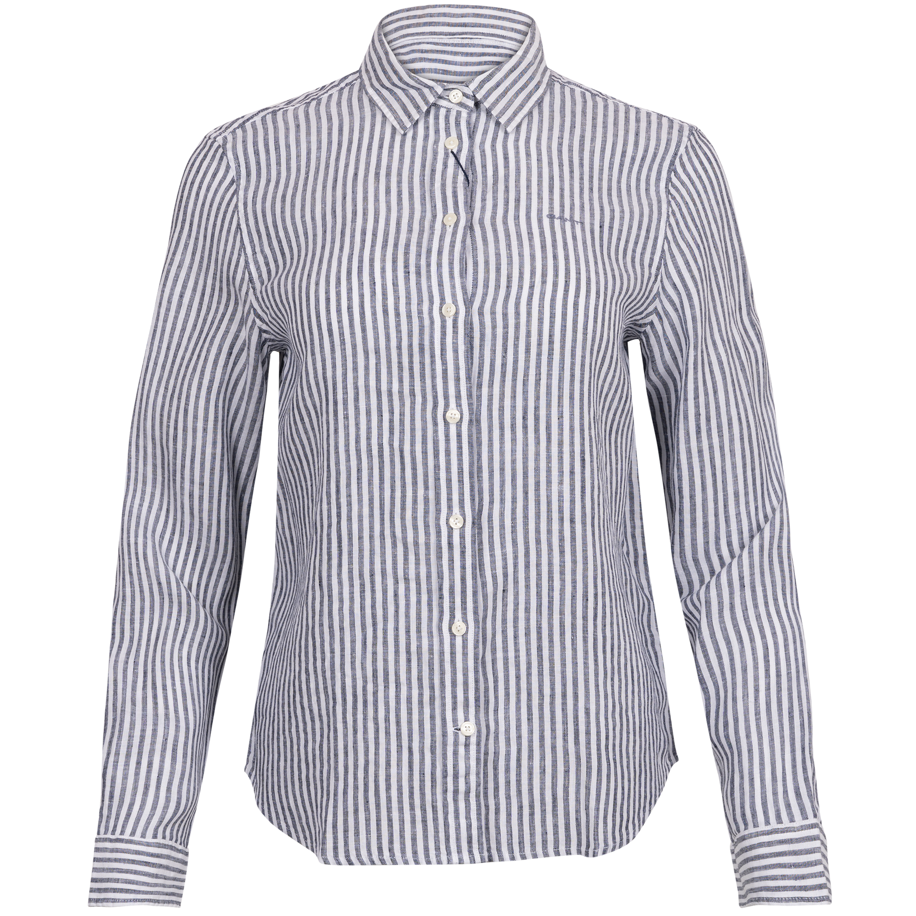 Reg Linen Stripe Shirt - Evening Blue