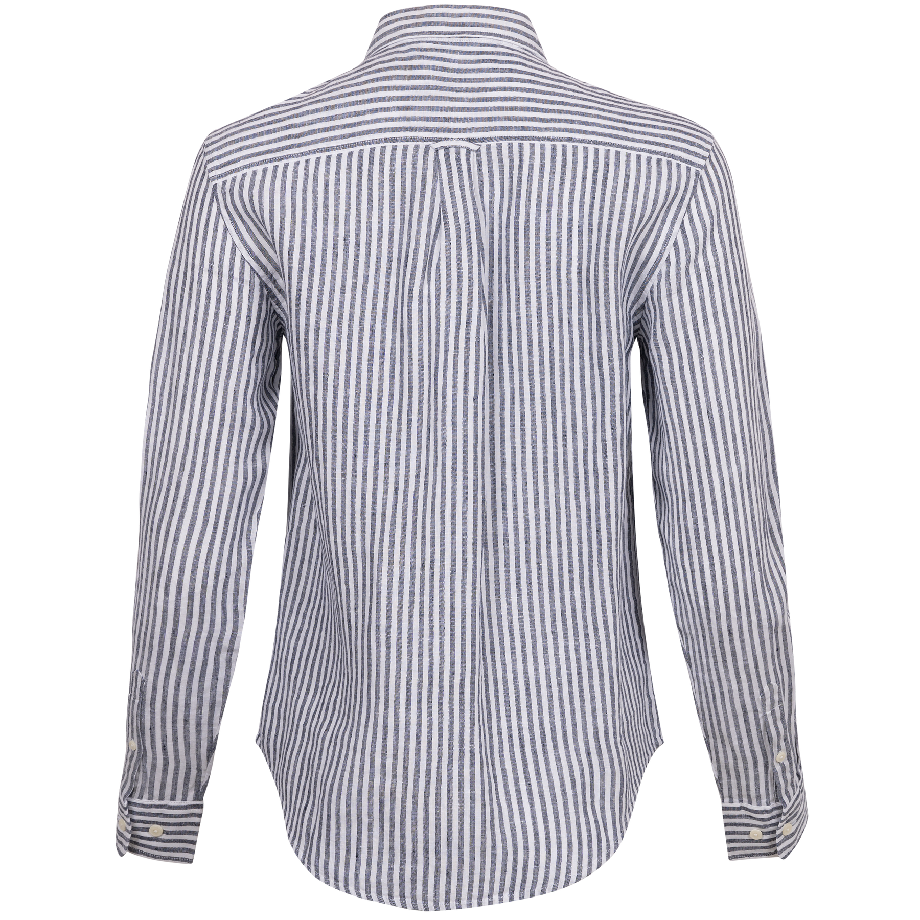 Reg Linen Stripe Shirt - Evening Blue