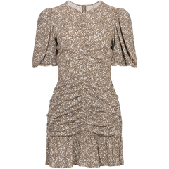 Hawaii Puff Mini Dress - Mud Flower Print