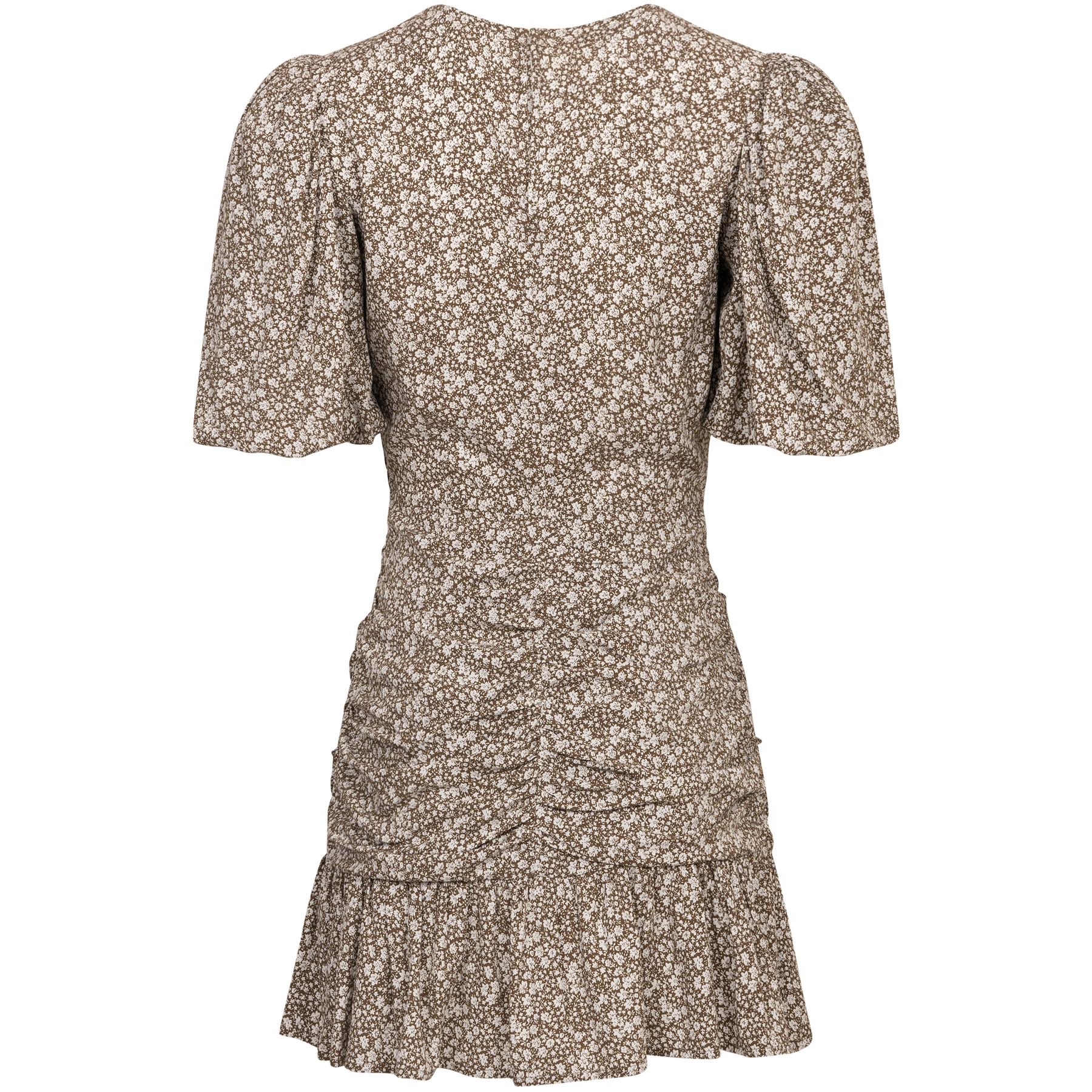 Hawaii Puff Mini Dress - Mud Flower Print