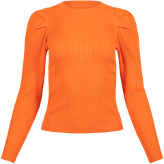Isla Ls Knit O-Neck - Orangeade