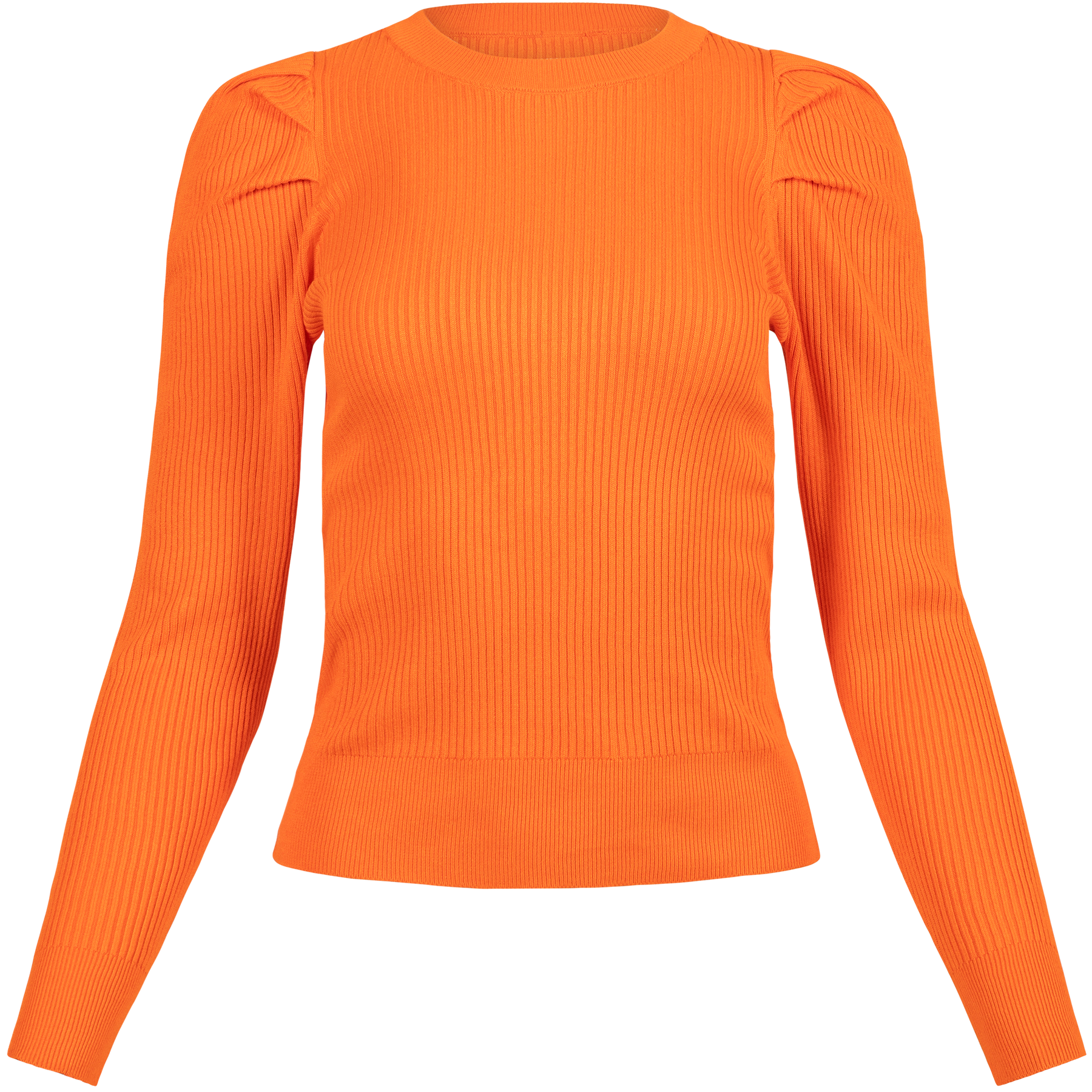 Isla Ls Knit O-Neck - Orangeade