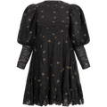 Georgette Gathers Dress - Black Daisy