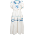Lorna Long Linen Dress - Blue