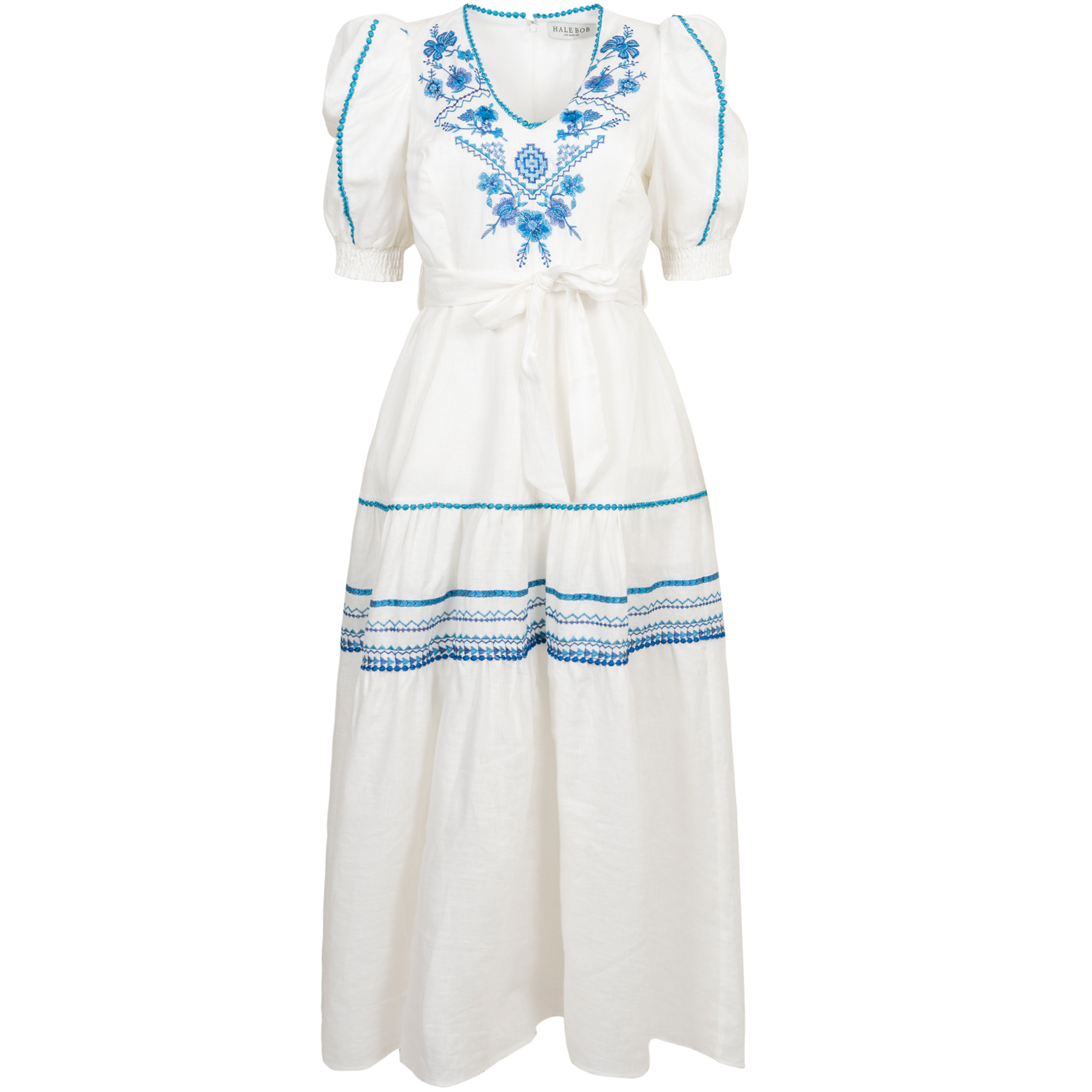 Lorna Long Linen Dress - Blue