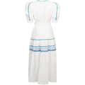 Lorna Long Linen Dress - Blue