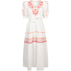 Lorna Long Linen Dress - Pink