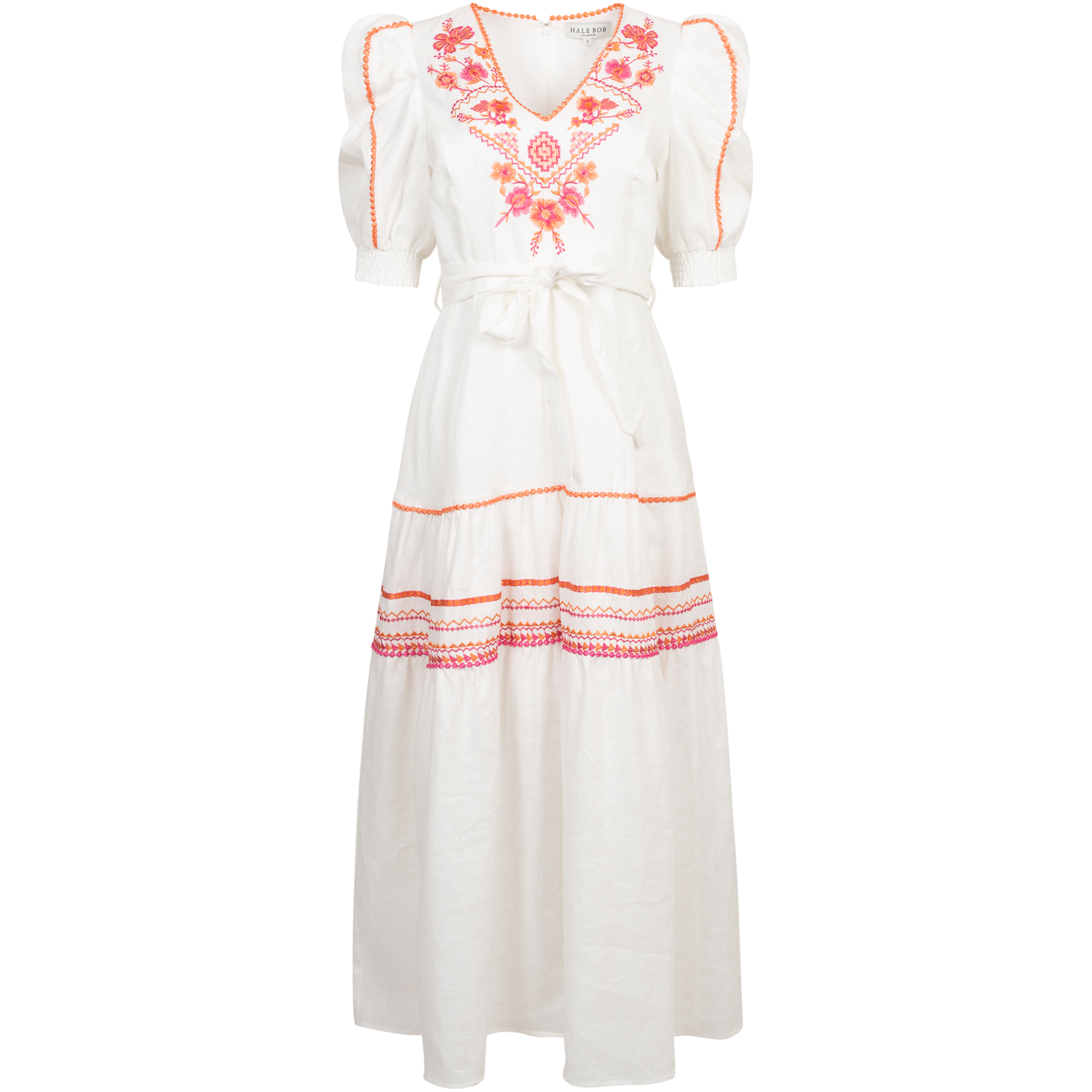 Lorna Long Linen Dress - Pink