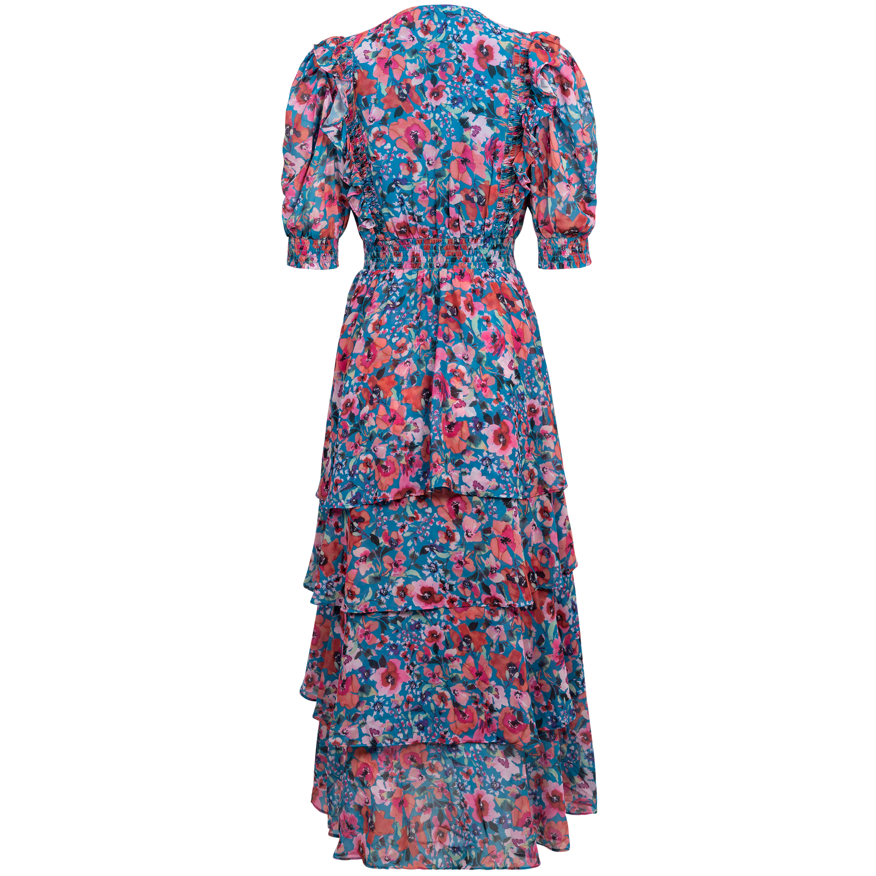 Amareli Dress W Tiered Skirt - Teal
