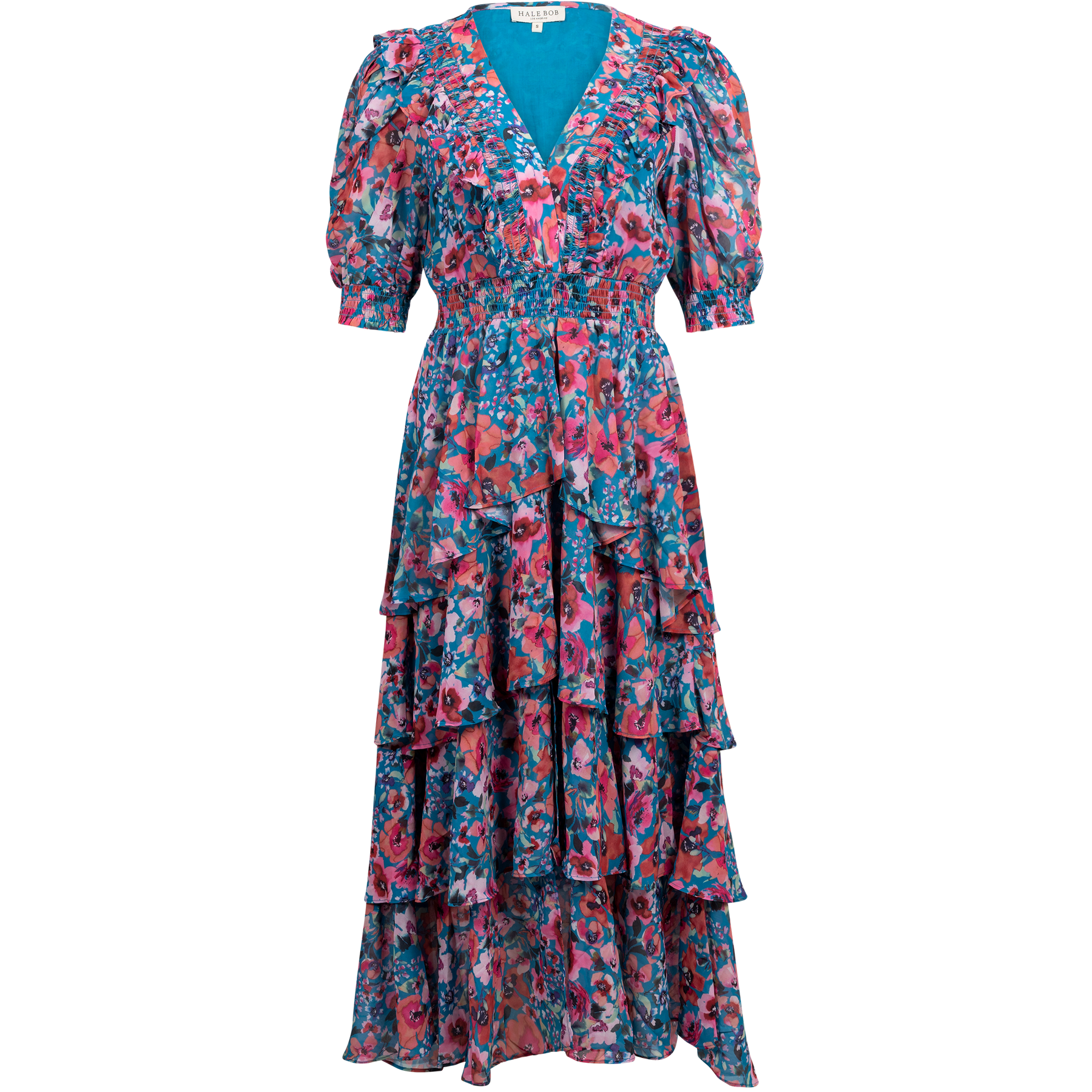Amareli Dress W Tiered Skirt - Teal