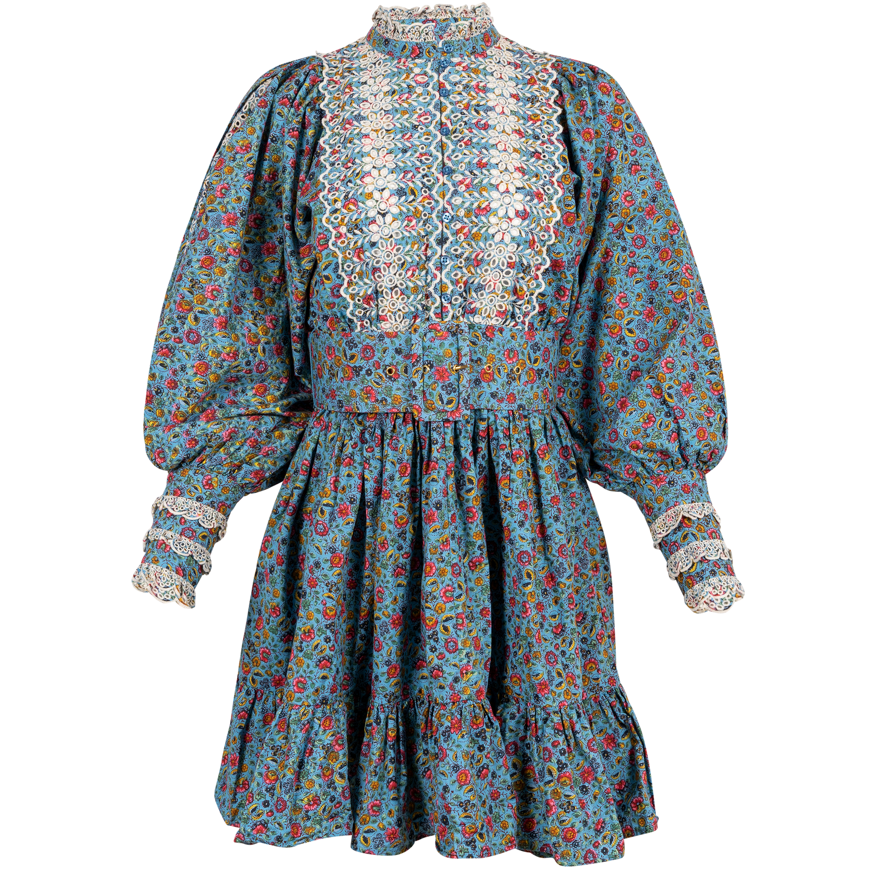 Poplin Mini Dress - Blue Garden