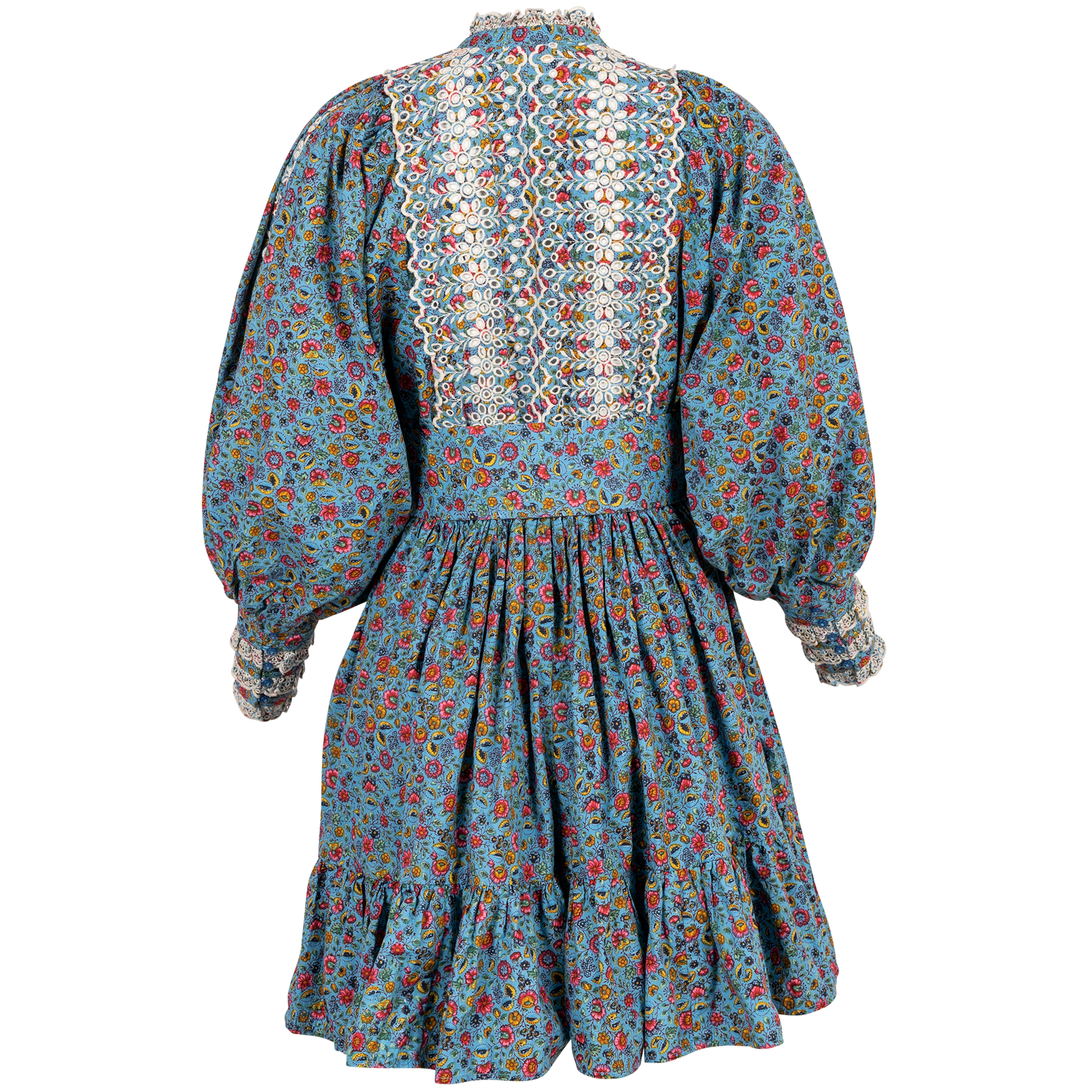 Poplin Mini Dress - Blue Garden
