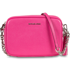 Ginny Leather Crossbody Bag - Cerise