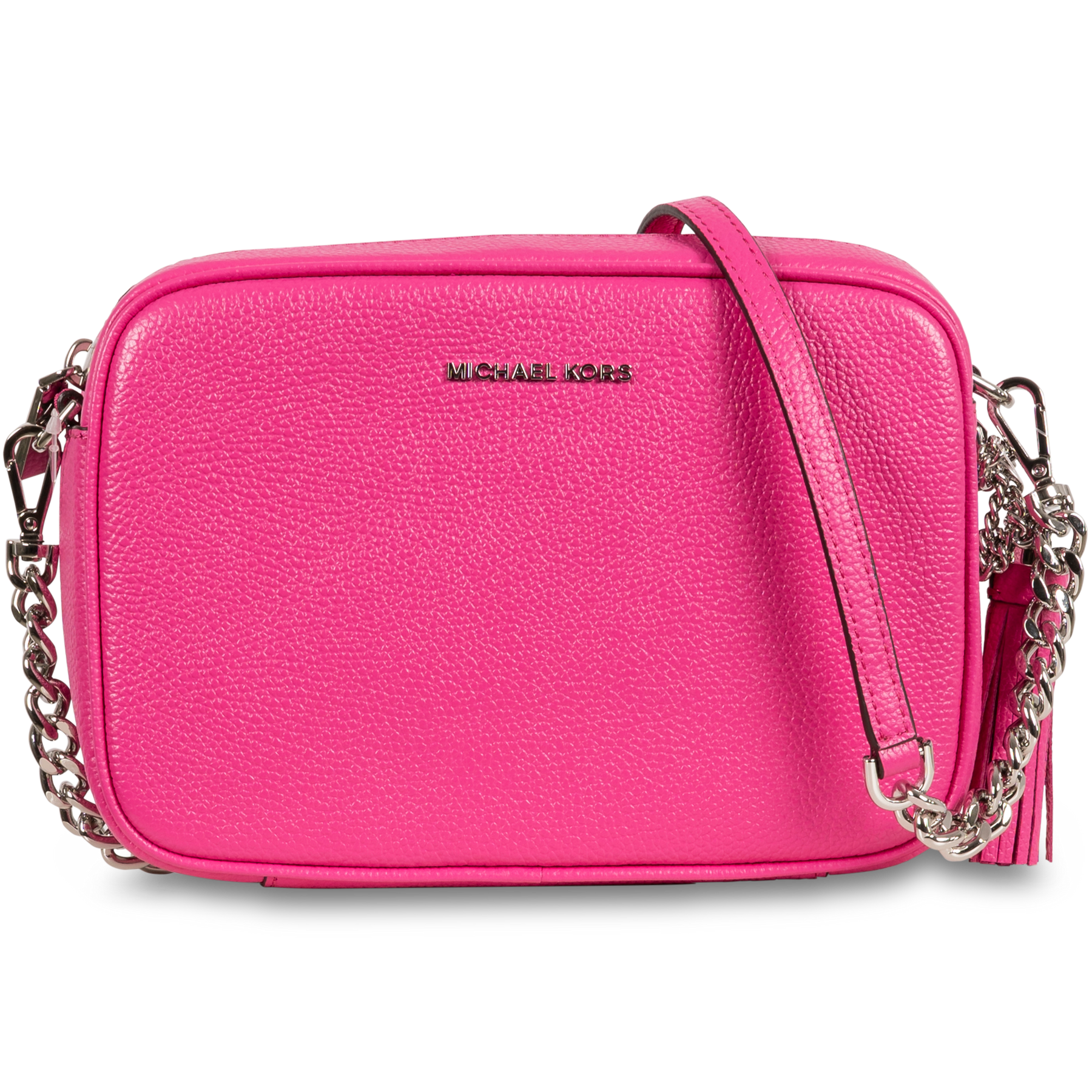 Ginny Leather Crossbody Bag - Cerise