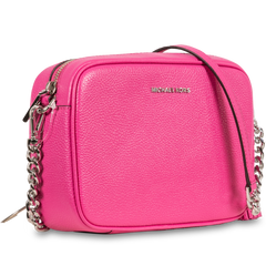 Ginny Leather Crossbody Bag - Cerise
