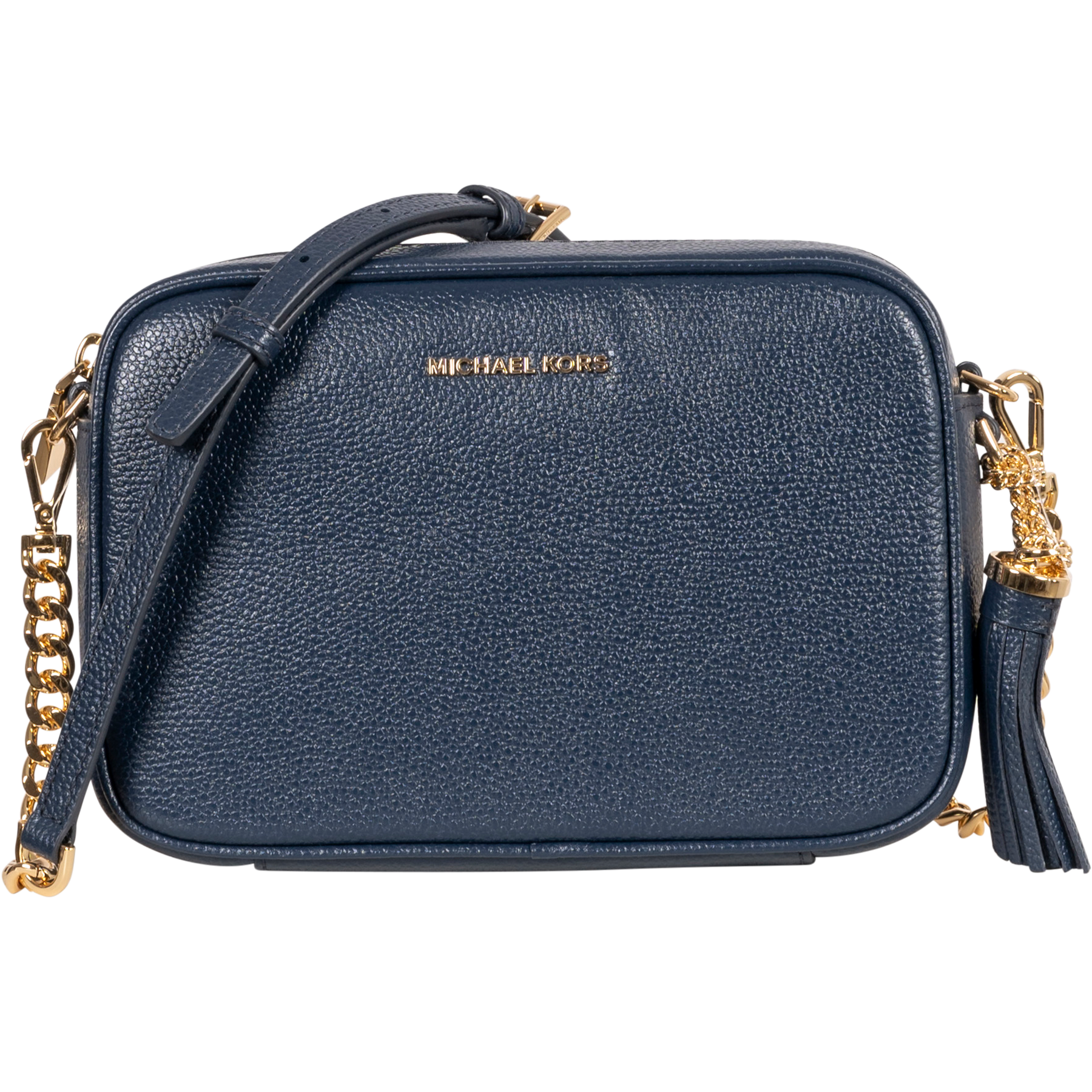 Jet Set Medium Pebbled Leather Crossbody Bag - Navy