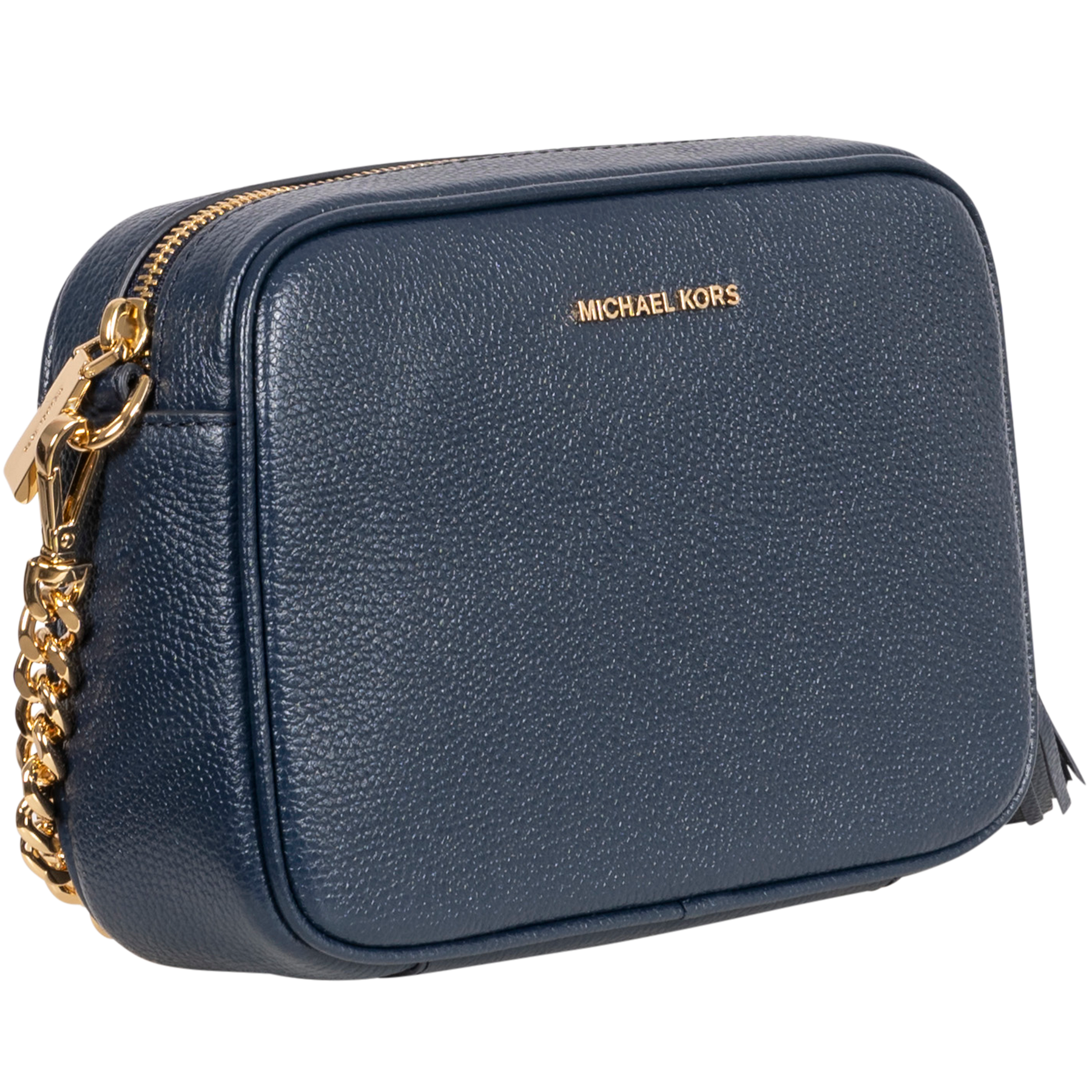 Jet Set Medium Pebbled Leather Crossbody Bag - Navy