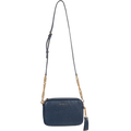 Jet Set Medium Pebbled Leather Crossbody Bag - Navy