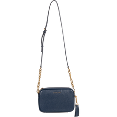 Jet Set Medium Pebbled Leather Crossbody Bag - Navy