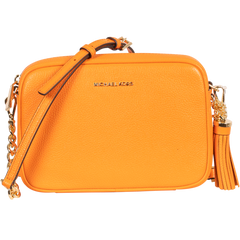 Jet Set Medium Pebbled Leather Crossbody Bag - Apricot