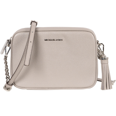 Ginny Leather Crossbody Bag - Pearl Grey