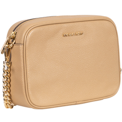 Jet Set Medium Pebbled Leather Crossbody Bag - Camel