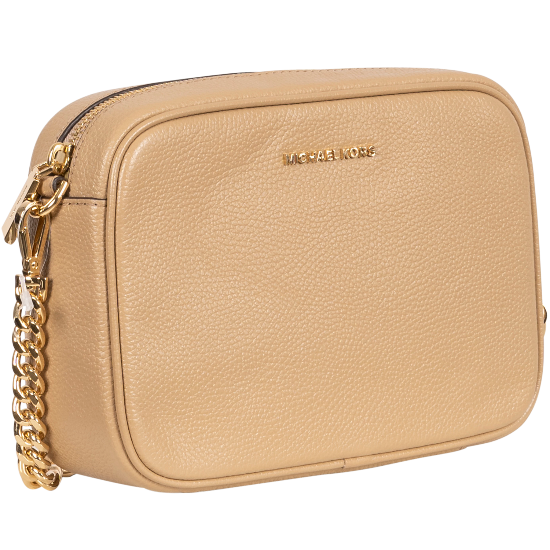 Jet Set Medium Pebbled Leather Crossbody Bag - Camel