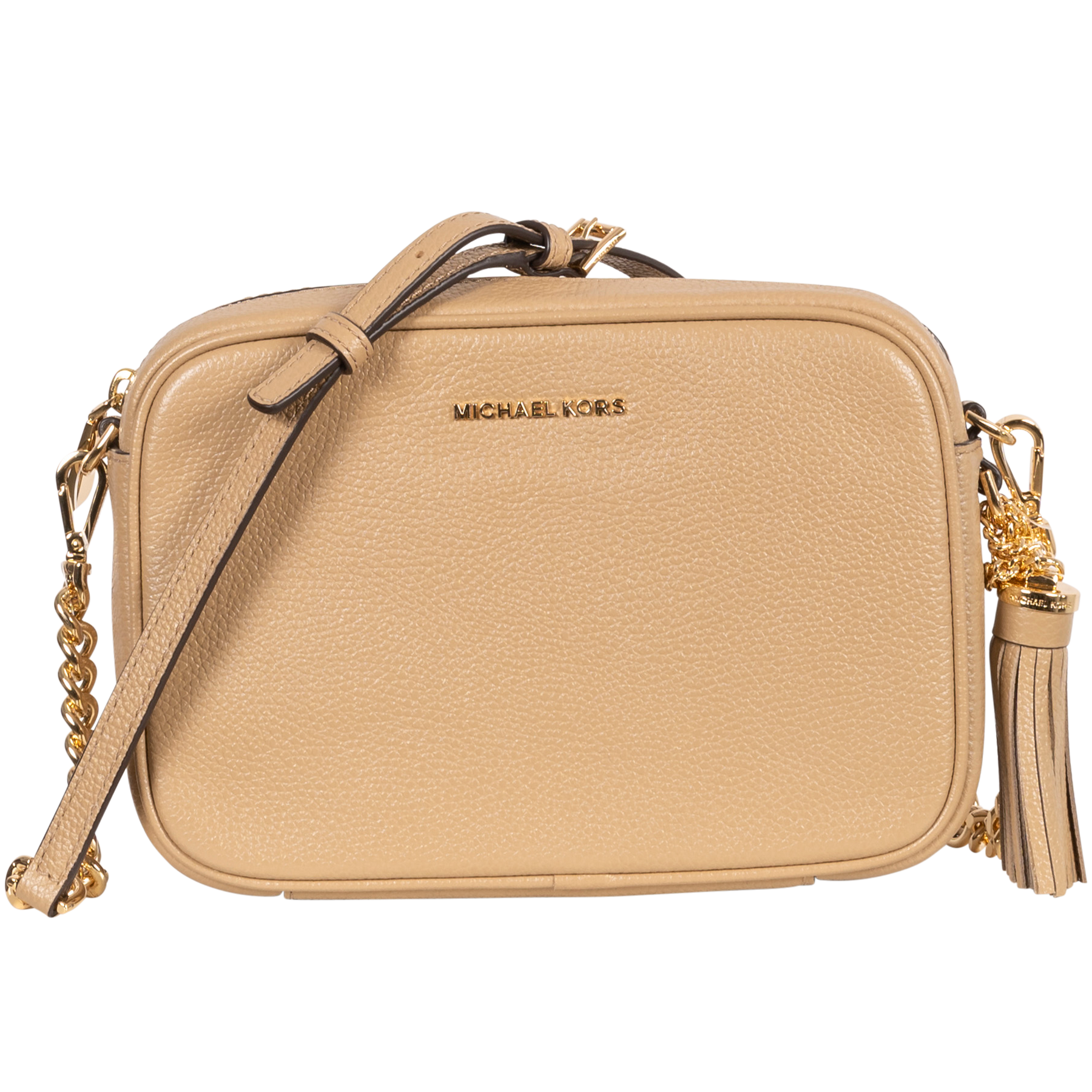 Jet Set Medium Pebbled Leather Crossbody Bag - Camel