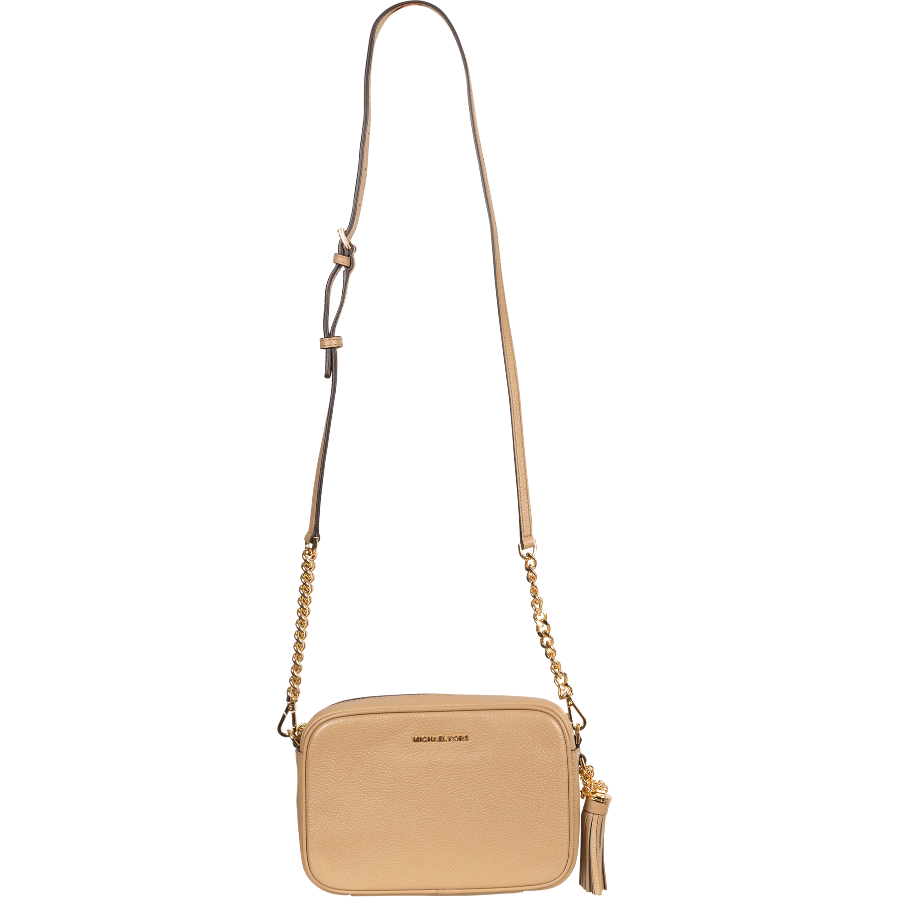 Jet Set Medium Pebbled Leather Crossbody Bag - Camel