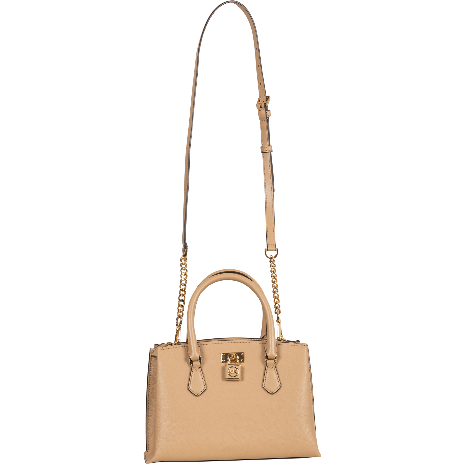 Ruby Small Saffiano Leather Satchel - Camel