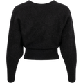 Mohair Cross-Over Sweater - Black