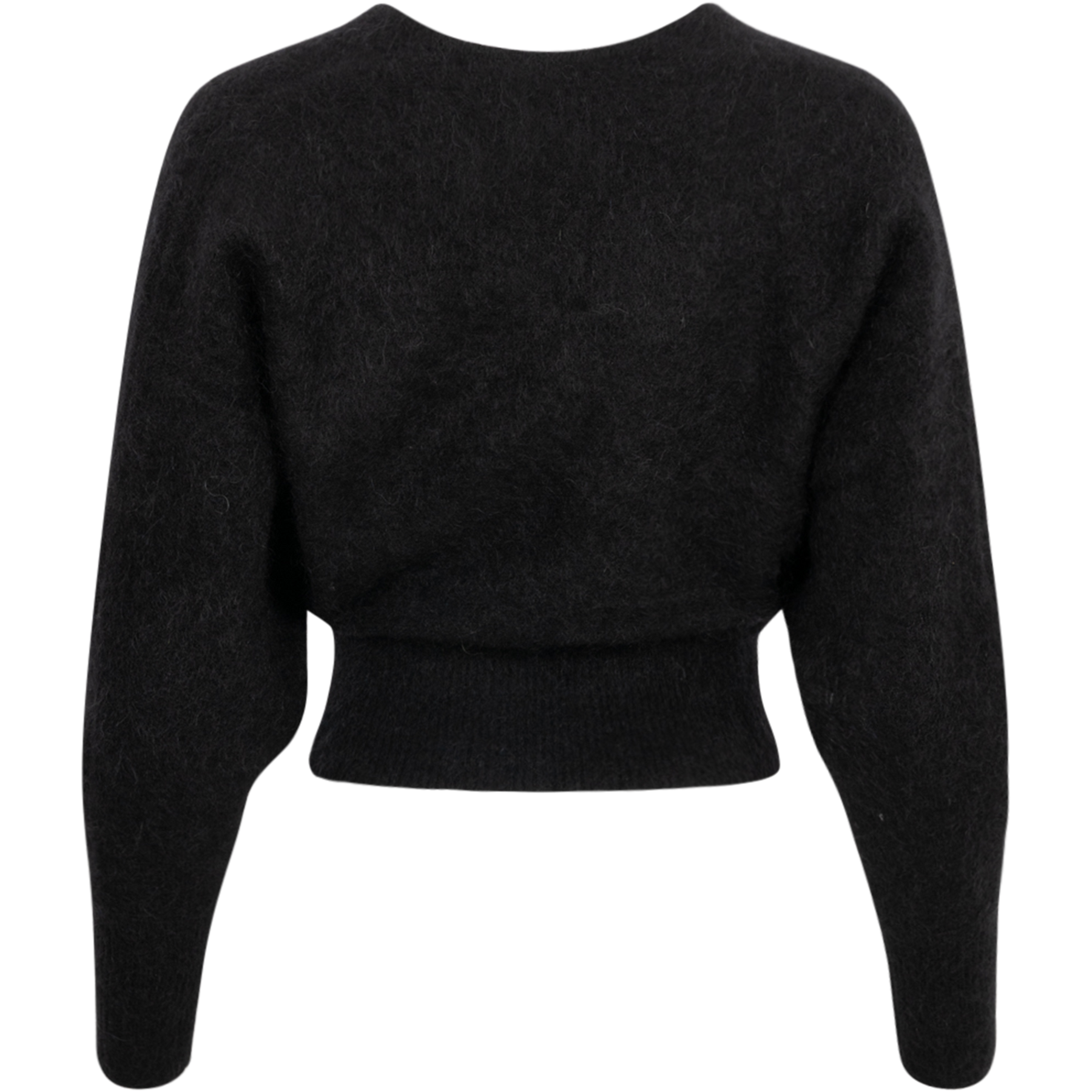 Mohair Cross-Over Sweater - Black
