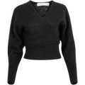 Mohair Cross-Over Sweater - Black