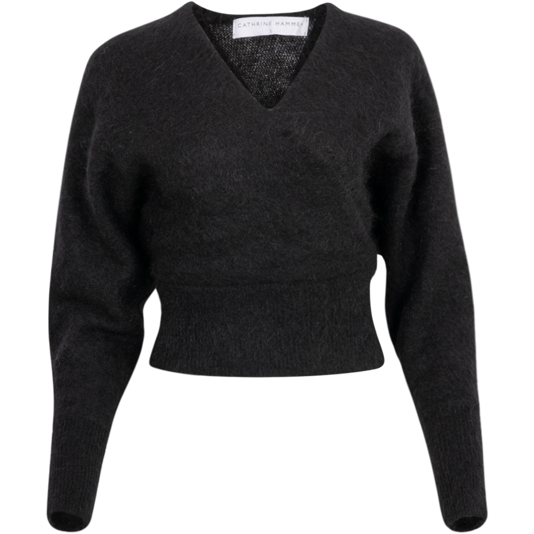 Mohair Cross-Over Sweater - Black