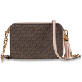 Jet Set Medium Logo Crossbody Bag - Brown/Soft Pink