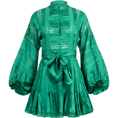 Lita Satin Dress - Green