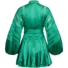 Lita Satin Dress - Green
