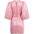 Sequins Puff Sleeve Mini Dress - Pink