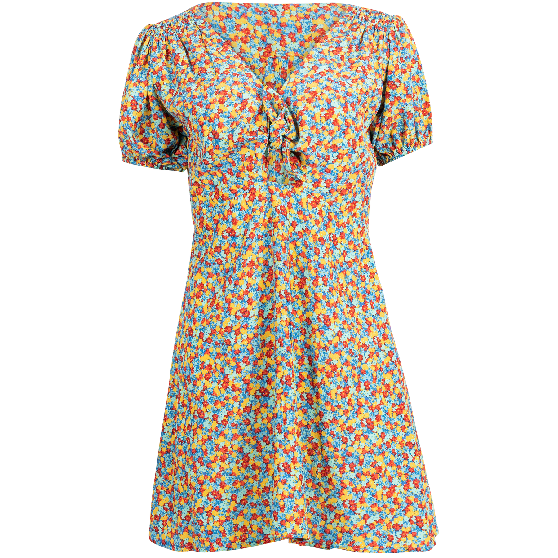 Louela Mini Dress - Mohina Floral Print-Blue
