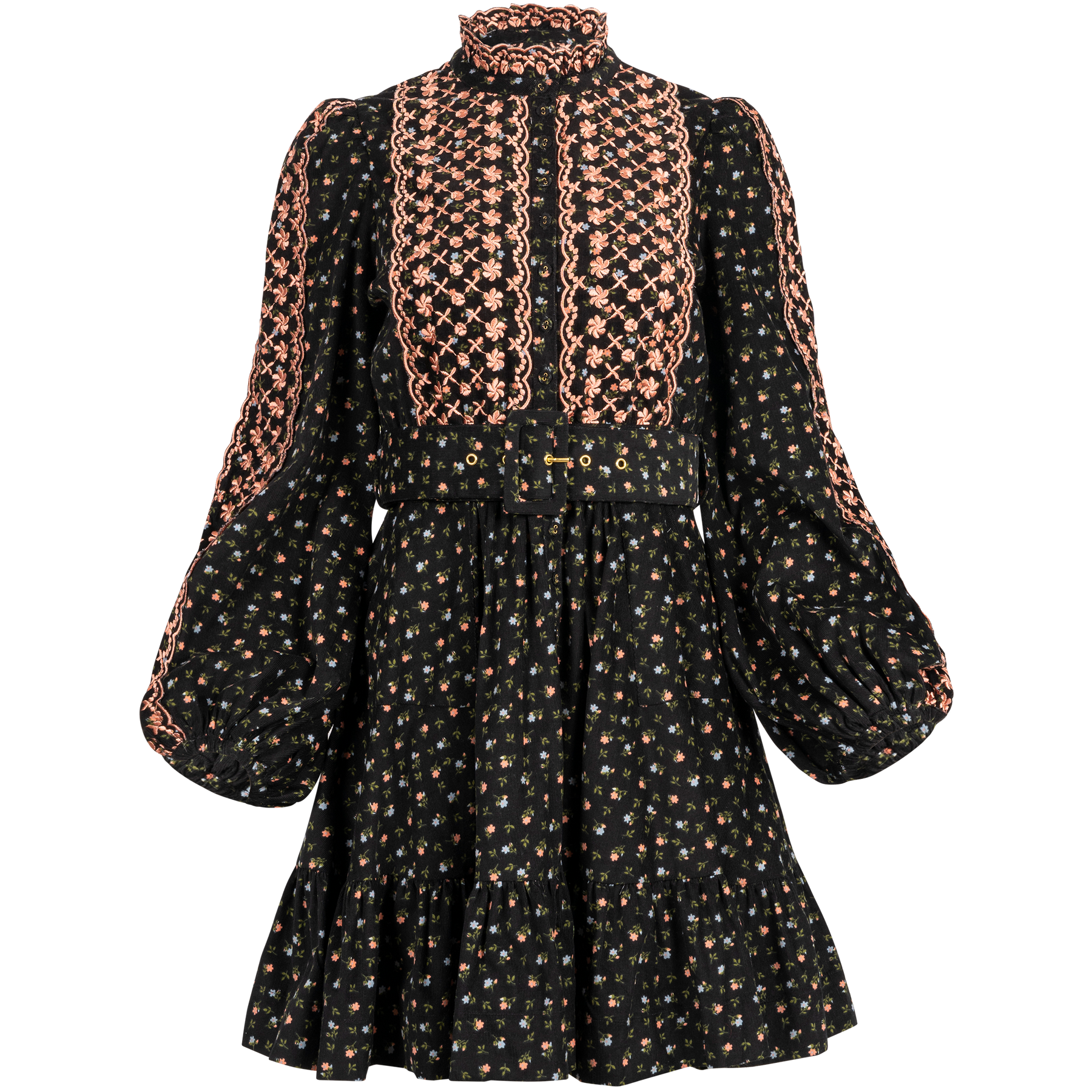 Baby Cord Shirt Dress - Dark Blossom