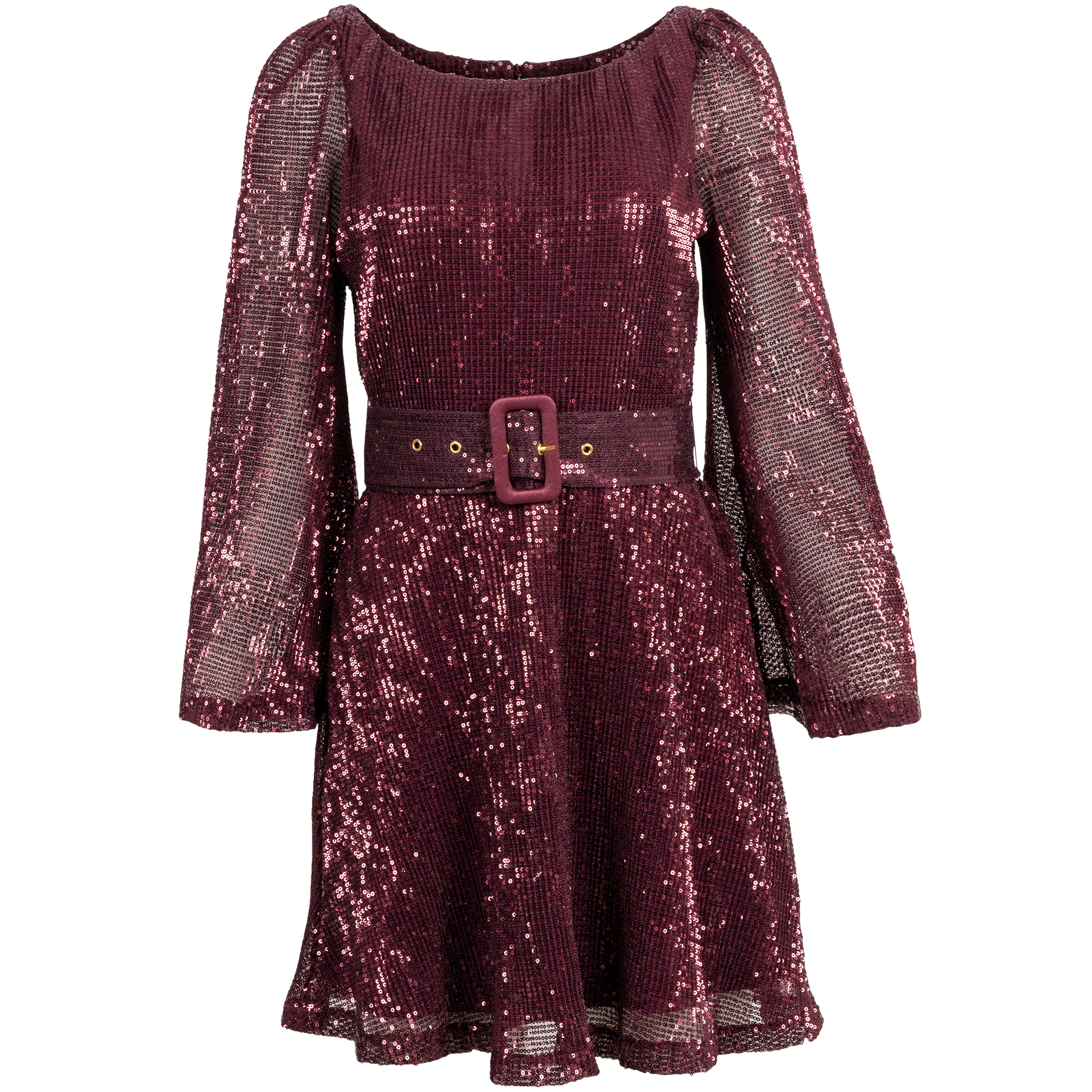 Sequins Mini Dress - Plum